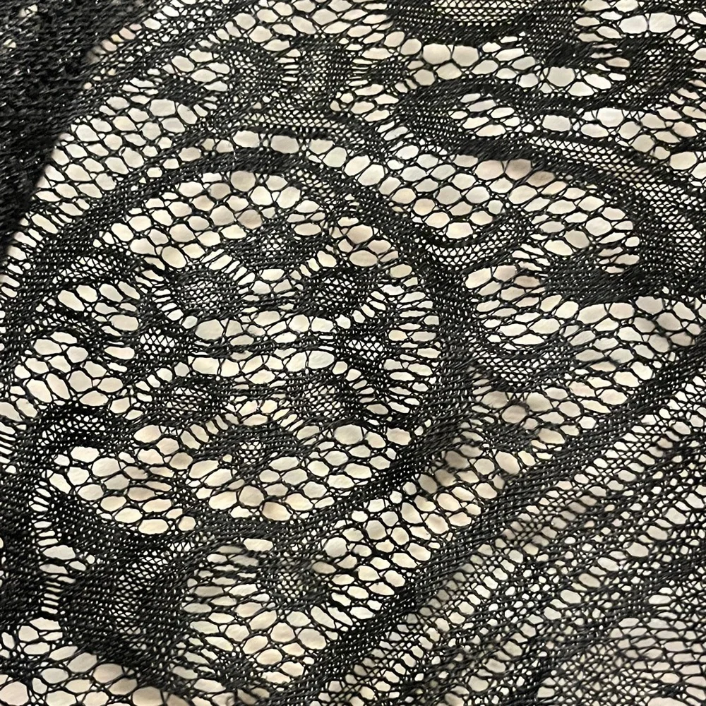 Elegant Black Lace Fringe Wrap with a little sparkle - Picture 3 of 5